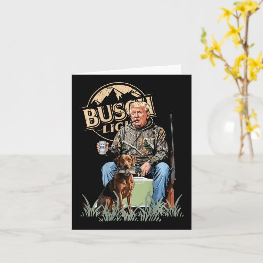 Retro Trump Jagd Hirsch Funny Drink Beer Hunti Karte (Gelbe Blume)