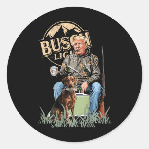Retro Trump Jagd Hirsch Funny Drink Beer Hunti Runder Aufkleber