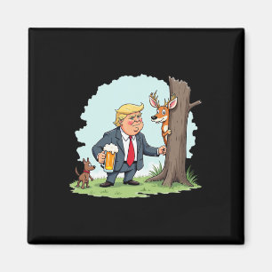 Retro Trump jagen Hirsch Funny Beer Drink Hunti Magnet