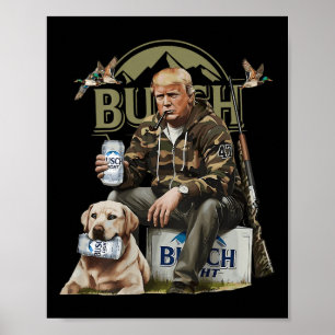 Retro Trump jagt Hirschbraun trinken Poster
