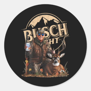 Retro Trump jagt Hirsche Lustiges Biertrinken Jagd Runder Aufkleber