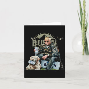 Retro Trump mit Hundin-Jagd-Ente Trinkbier tr Karte