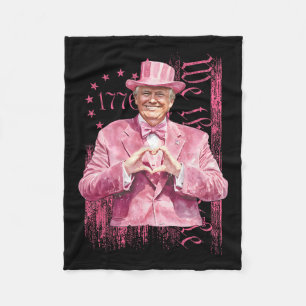 Retro Trump rosa 45 47 USA 1776 Flag Wir Menschen Fleecedecke