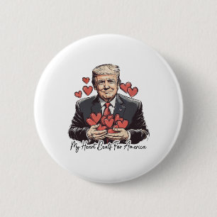 Retro Trump Valentine, mein Herz schlägt für Ameri Button