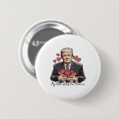 Retro Trump Valentine, mein Herz schlägt für Ameri Button (Vorne & Hinten)