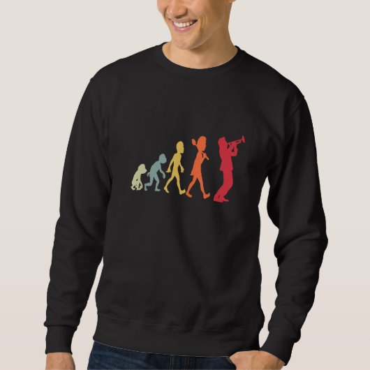 Retro Trumpet Evolution Funny For Trumpet Player Sweatshirt (Vorderseite)