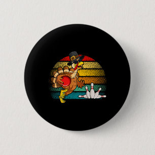 Retro Truthahn Bowlingkugel Pin Herbst Stimmung Th Button