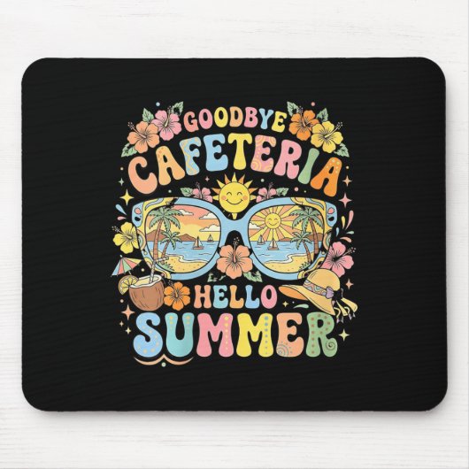 Retro-Tschüss-Kantine-Hallo-Sommerstrand der Fraue Mousepad (Vorne)