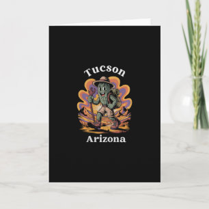 Retro Tucson Arizona Wanderweg-Abenteuer Kaktus Karte