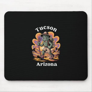 Retro Tucson Arizona Wanderweg-Abenteuer Kaktus Mousepad