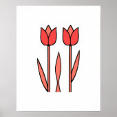 Retro Tulip Duo - Fett florale Einfachheit Poster (Vorne)