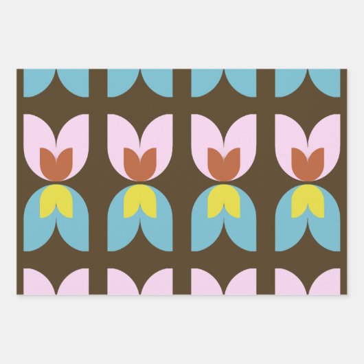 Retro Tulip Fall Colors Geschenkpapier Set (Vorderseite 2)