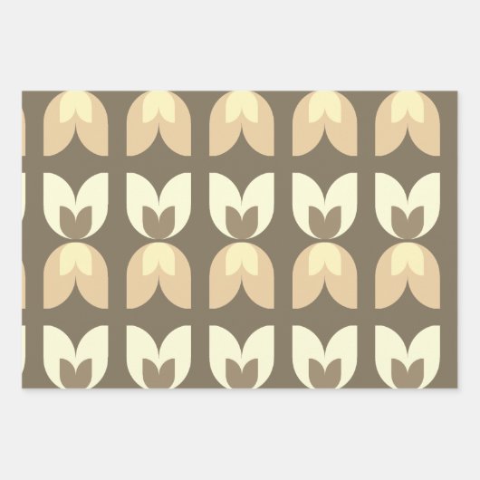 Retro Tulip Fall Colors Geschenkpapier Set (Vorderseite)