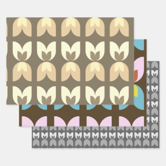 Retro Tulip Fall Colors Geschenkpapier Set