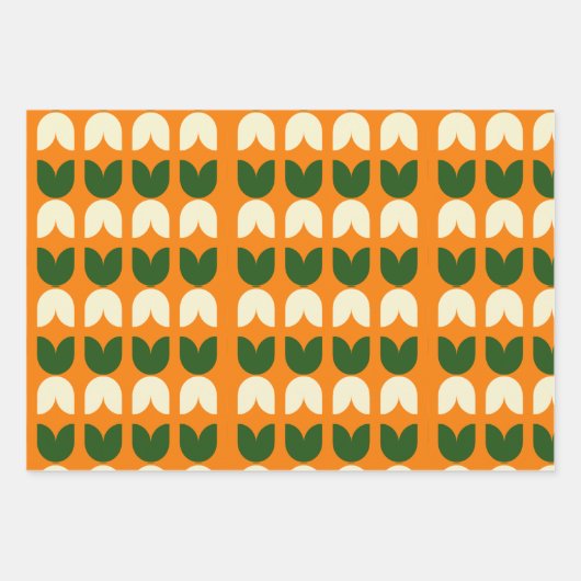 Retro Tulip Wrapping Geschenkpapier (Vorderseite)