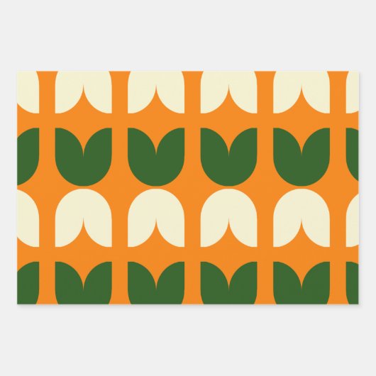 Retro Tulip Wrapping Geschenkpapier Set (Vorderseite 2)