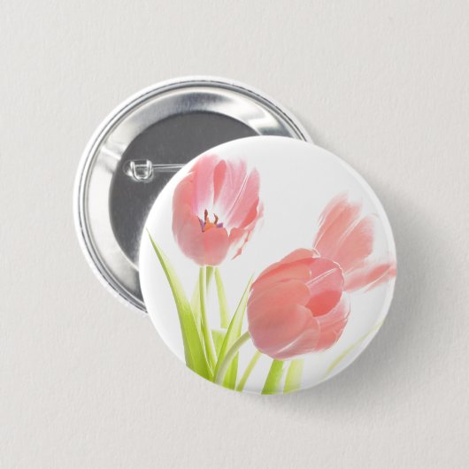 Retro Tulpe Blume Button Button Abzeichen (Vorne & Hinten)