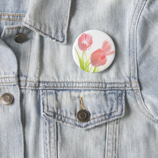 Retro Tulpe Blume Button Button Abzeichen (Beispiel)