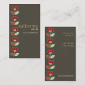 Retro Tulpe-Blumen-kundenspezifische Visitenkarte (Vorne/Hinten)