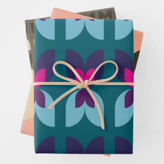 Retro-Tulpen-Herbstfarben-Geschenkverpackungspapie Geschenkpapier Set