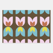 Retro-Tulpen in Herbstfarben Geschenkpapier Set (Vorderseite 2)