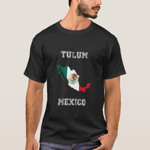 Retro Tulum Mexico abgenutzt Mexiko Flagge Langarm T-Shirt