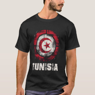 Retro Tunesien Sportliche Flagge und nationales Em T-Shirt