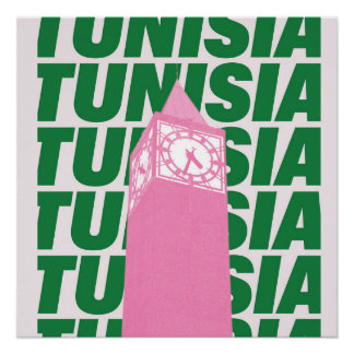 Retro-Tunesien-Uhrposter | Vintage Reise-Inspirati Poster