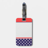 Retro Tupfenentwurf mit Monogramm Gepäckanhänger (Rückseite vertikal)