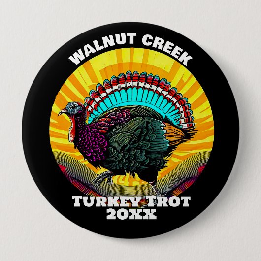 Retro Turkey Trot Button (Vorderseite)