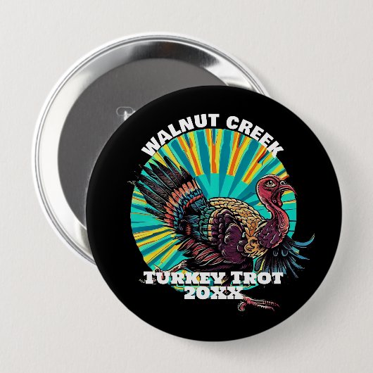 Retro Turkey Trot Button (Vorne & Hinten)