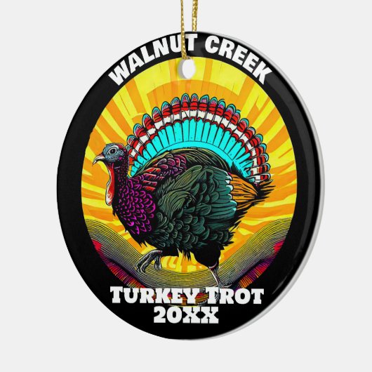 Retro Turkey Trot Keramik Ornament (Links)