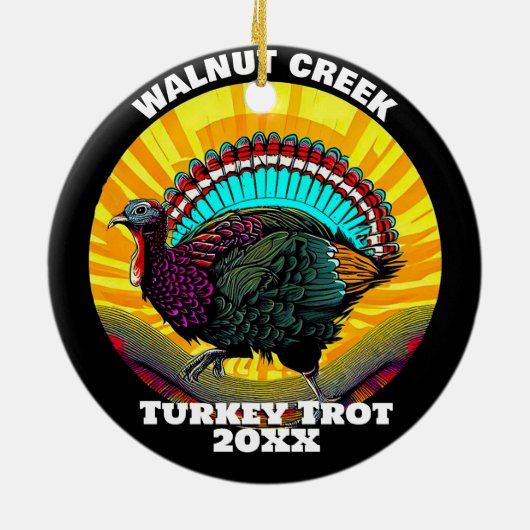 Retro Turkey Trot Keramik Ornament (Hinten)