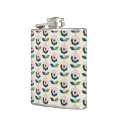 Retro Türkis-Blumenmuster Flachmann (Links)