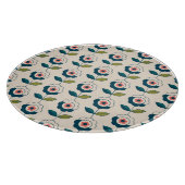Retro Türkis-Blumenmuster Schneidebrett (Ecke)