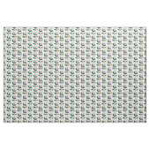Retro Türkis-Blumenmuster Stoff (Fat Quarter (45,7 x 55,9 cm))