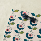 Retro Türkis-Blumenmuster Strandtuch (Beispiel)