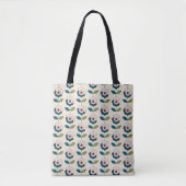 Retro Türkis-Blumenmuster Tasche (Vorderseite)