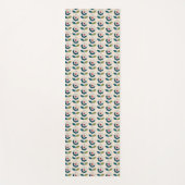 Retro Türkis-Blumenmuster Yogamatte (Vorderseite)