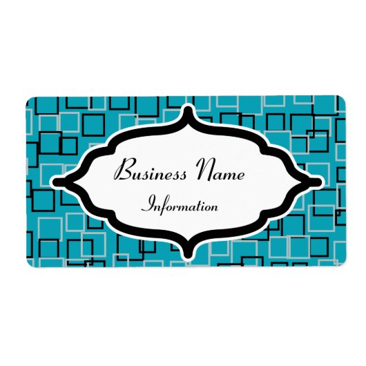 Retro Türkis Custom Labels (Vorne)