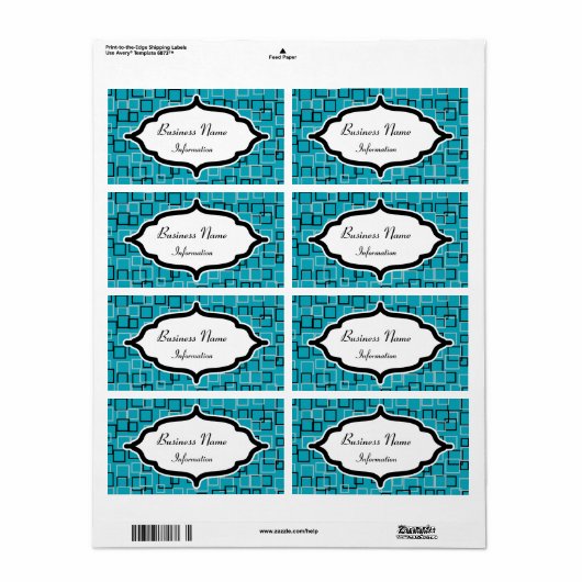 Retro Türkis Custom Labels (Vorne)