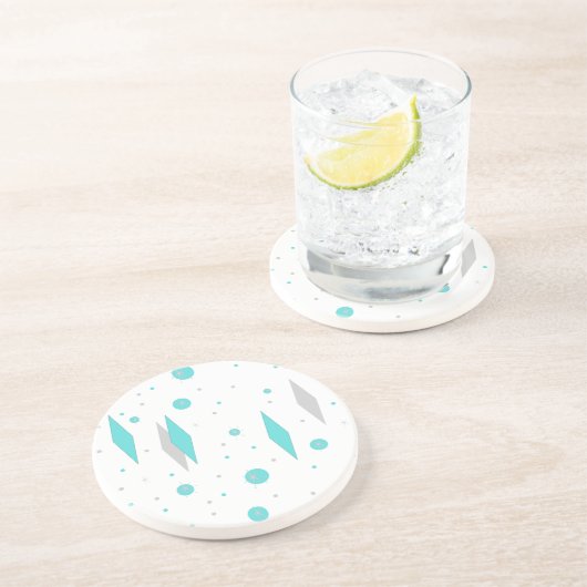 Retro Türkis-Diamant u. Getränkeuntersetzer (Seite)