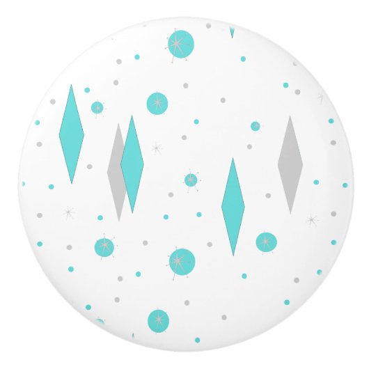 Retro Türkis-Diamant u. Keramikknauf (Vorderseite)