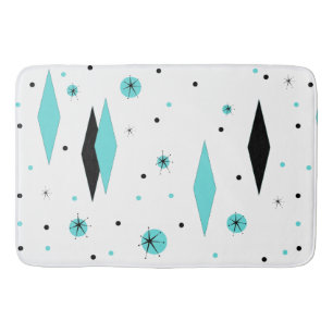 Retro Türkis-Diamant-u. Sternexplosion-Bad-Matte Badematte