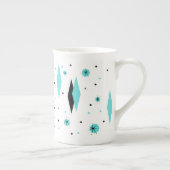 Retro Türkis-Diamant-u. Sternexplosion-China-Tasse Porzellantasse (Rechts)