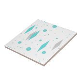 Retro Türkis-Diamant-u. Sternexplosion-Keramik Fliese (Seite)