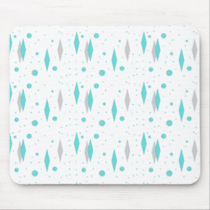 Retro Türkis-Diamant u. Sternexplosion Mousepad