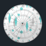 Retro Türkis-Diamant u. Sternexplosion-Pfeil-Brett Dartscheibe<br><div class="desc">Muster dieser ist Retro Türkis-Diamantenund SternexplosionenDartboard (großer Druck) ein neues Nehmen auf einer Vintagen Art. Es kennzeichnet die kitschy, grauen Sternexplosionen auf Türkispolkapunkten, das Umgeben geometrisch, Türkis und graue Diamantformen. Fertigen Sie die Hintergrundfarbe auf diesem modernen Produkt der Mitte des Jahrhunderts, wenn Sie Gefühl trauend sind, besonders an oder verlassen...</div>