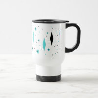Retro Türkis-Diamant-u. Sternexplosion-Reise-Tasse