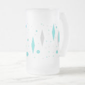 Retro Türkis-Diamant u. Sternexplosion-Tasse Mattglas Bierglas (VorderseiteRechts)